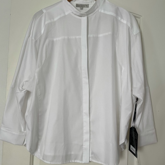 CALYPSO POPLIN JERSEY BUTTON DOWN SHIRT - Picture 1 of 4